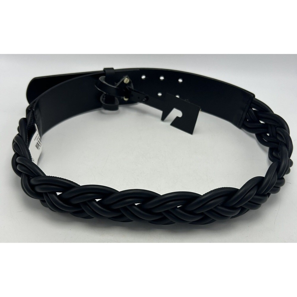 Express Braided Belt Womens S M Black Faux Leather New Capsule Casual Hippie